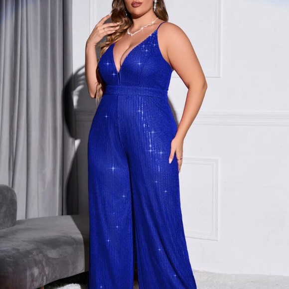 Plus Size Sequined Cami Jumpsuit - Picture 3 of 6